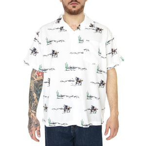 Non Pkt Resort Shirt Worn In White - Camicia Maniche Corte Uomo Bianca W5D8TWW04  WRANGLER 