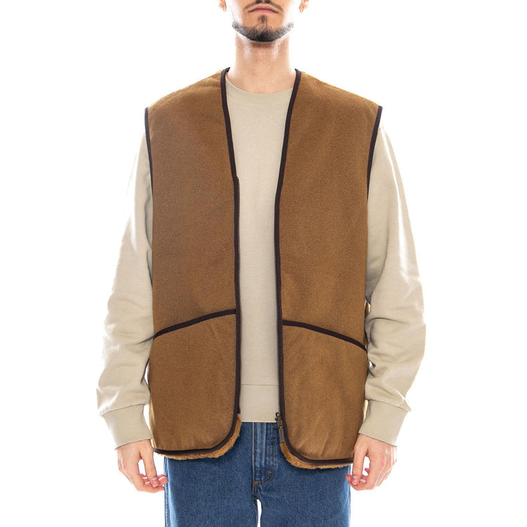 Pile Waistcoat Zip In Liner Brown - Giacca Smanicata Uomo Marrone MLI0004-BR31-FW23 . BARBOUR 