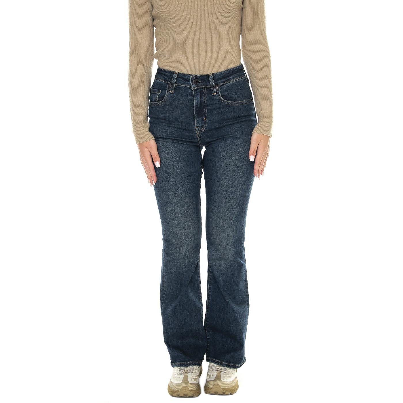 726 HR Flare Blue Swell Dark Indigo Worn In - Pantaloni Denim Jeans Donna Blu A3410-0014  LEVIS 