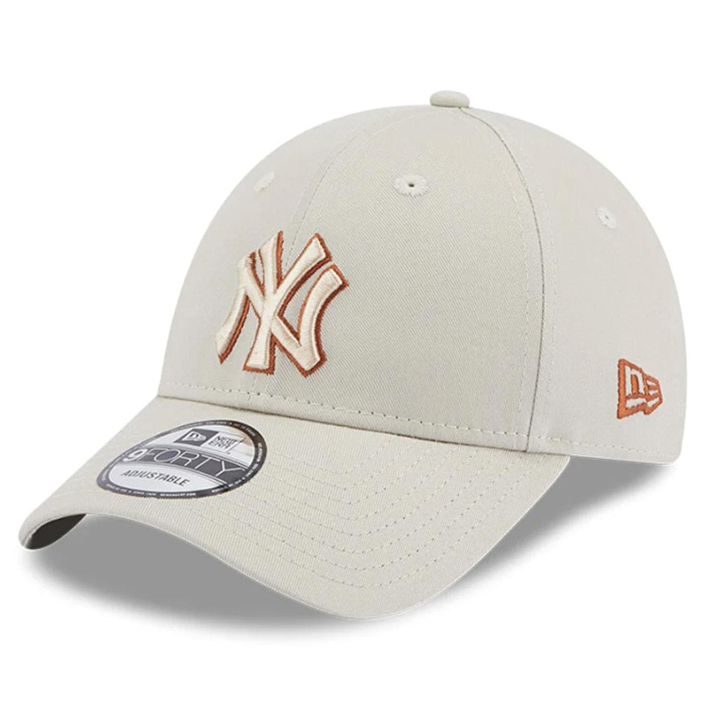Team Outline 9Forty New York Yankees Stn / Tpn Cap - Cappellino con Visiera Beige 60364402  NEW ERA 