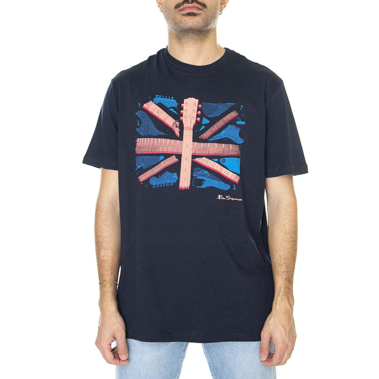Smashed Guitar Union Jack Tee Dark Navy - Maglietta Girocollo Uomo Blu 61652-025  BEN SHERMAN 