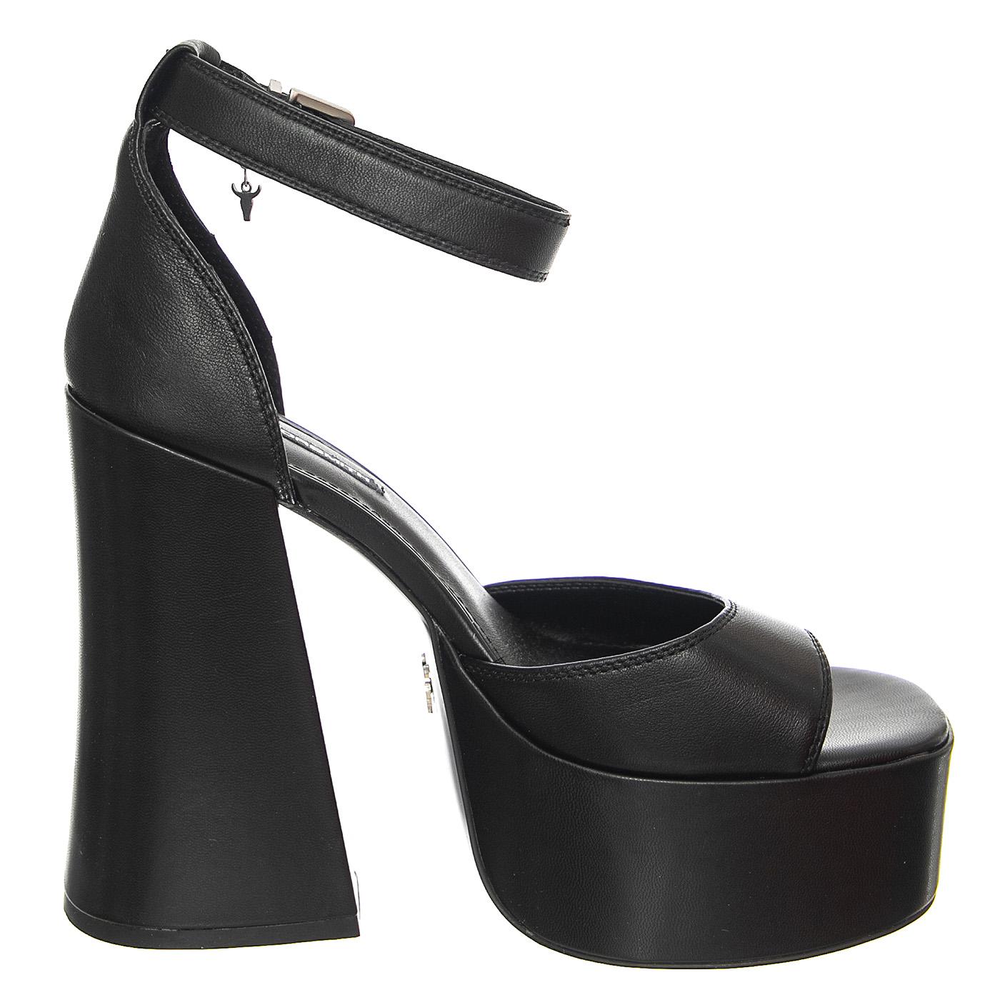 Aware Black Leather - Sandali Donna Neri WSSAWARE-BLA  WINDSOR SMITH 