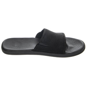 Seaside Slide Black Leather - Sandali Uomo Neri UGMSEASBK1117656M  UGG 