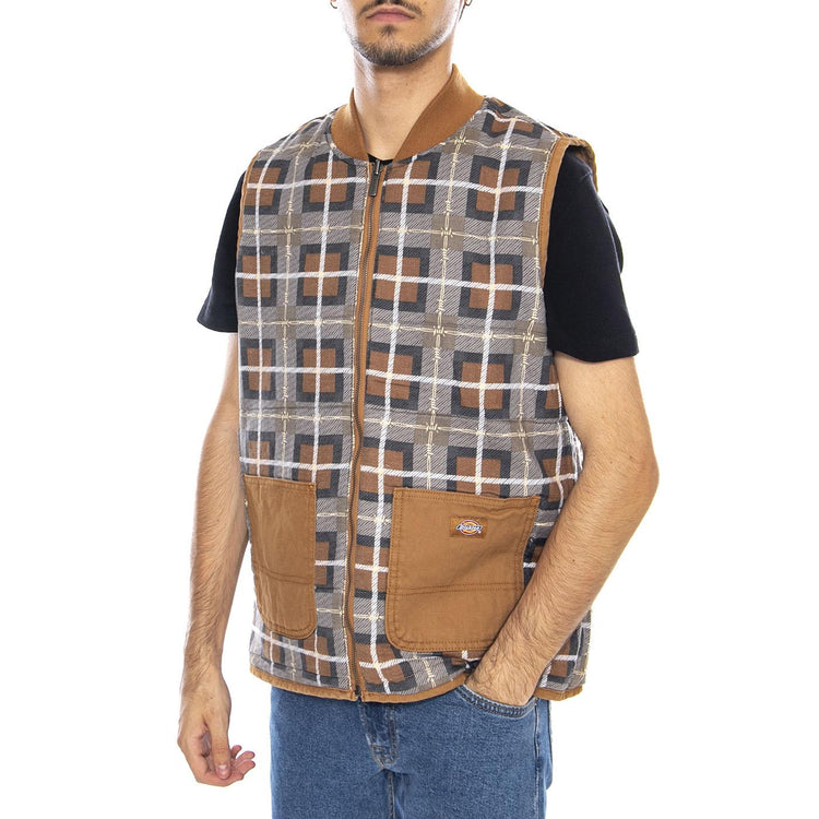 THRASHER X DICKIES Vest Brown Duck - Gilet Smanicato Uomo Marrone DK0A88IT0BD1  DICKIES 