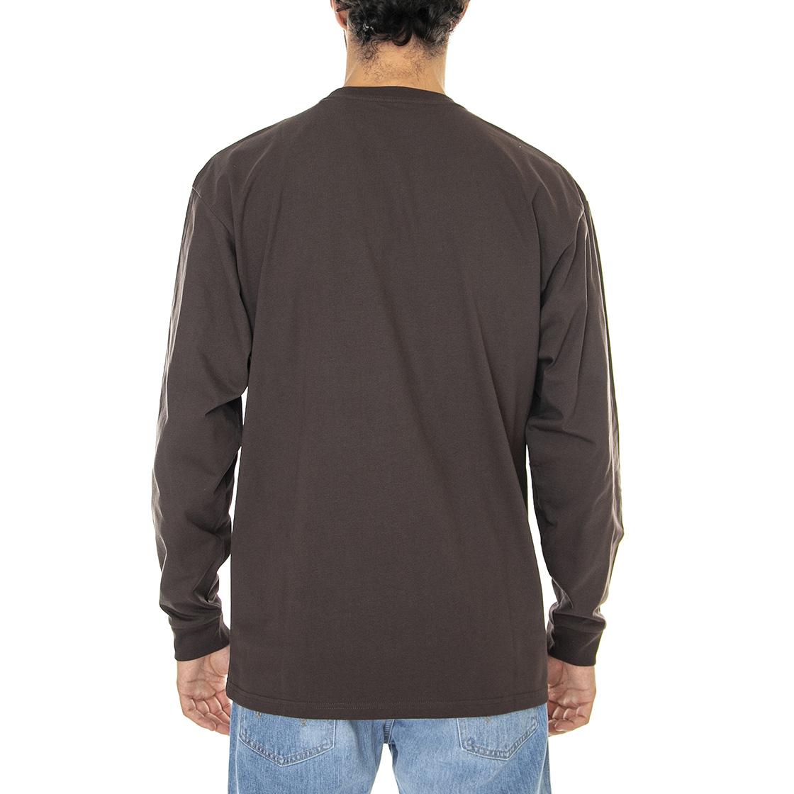 L/S Chase T-Shirt Dark Umber / Gold - Maglietta Girocollo Maniche Lunghe Uomo Marrone I026392-11HXX  CARHARTT WIP 
