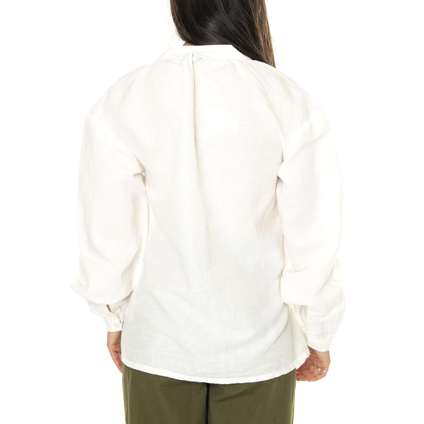 Poet Sleeve Blouse White - Camicia Donna Bianca 112352274  WRANGLER 