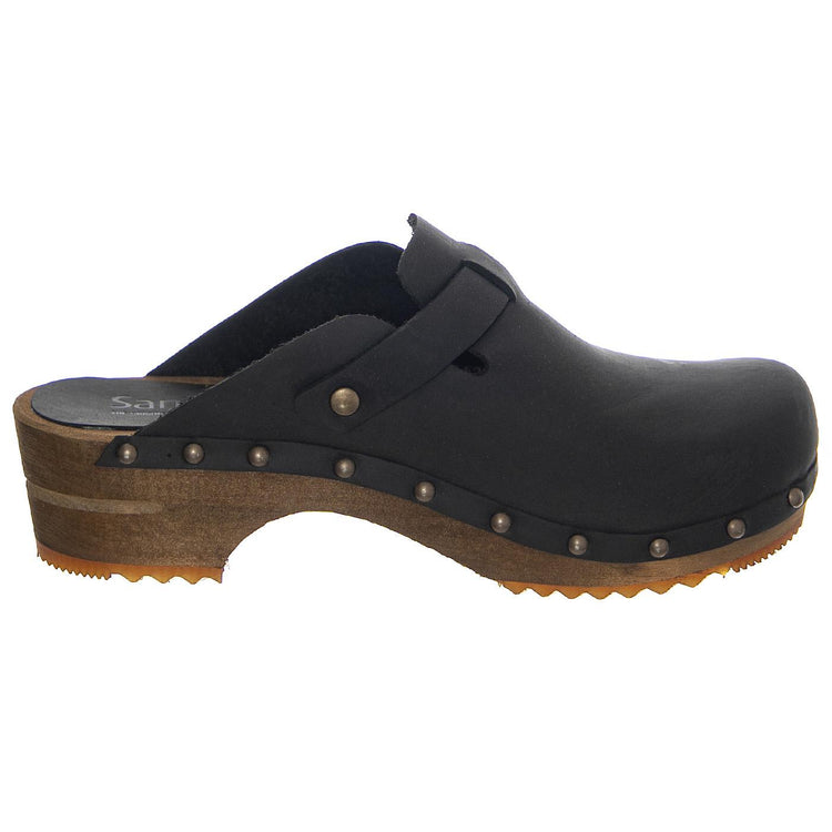 W' Wood-Kristel Open Black - Sandali in Pelle Donna Neri 455205W-2  SANITA 