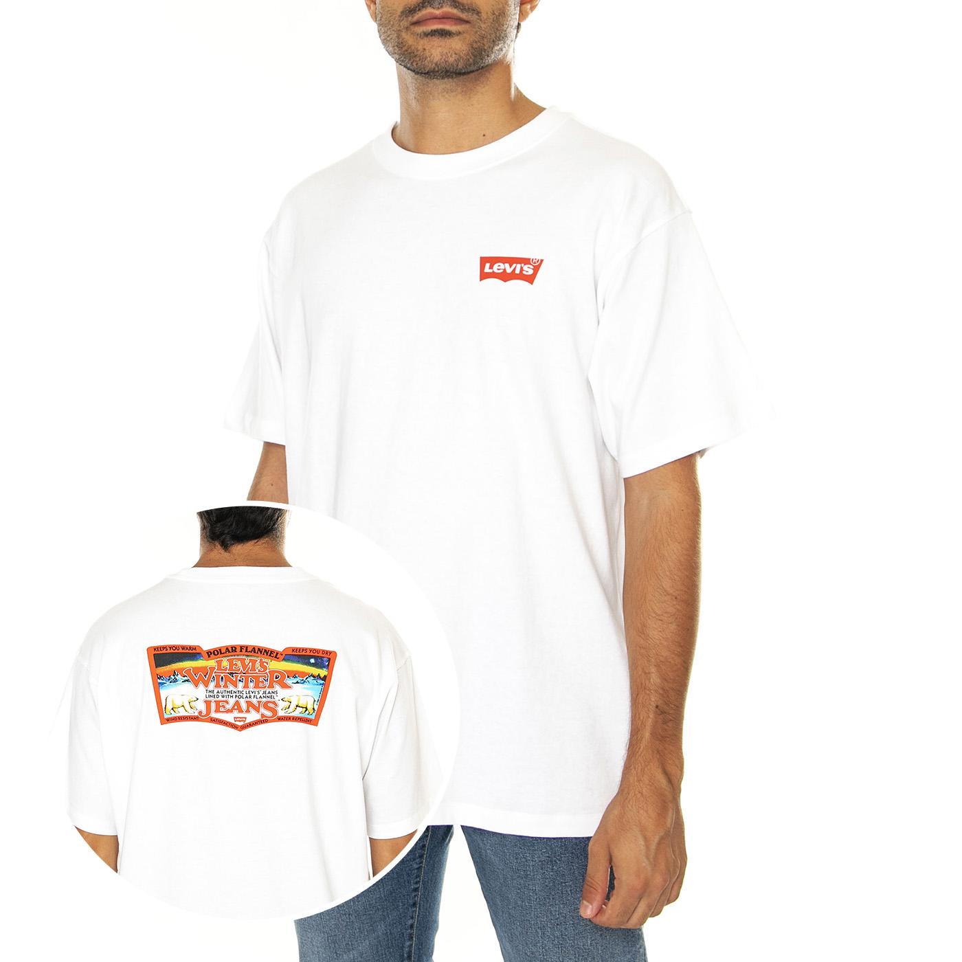 Vintage Fit Graphic Tee Archival Polar B Whites - Maglietta Girocollo Uomo Bianca 87373-0156  LEVIS 