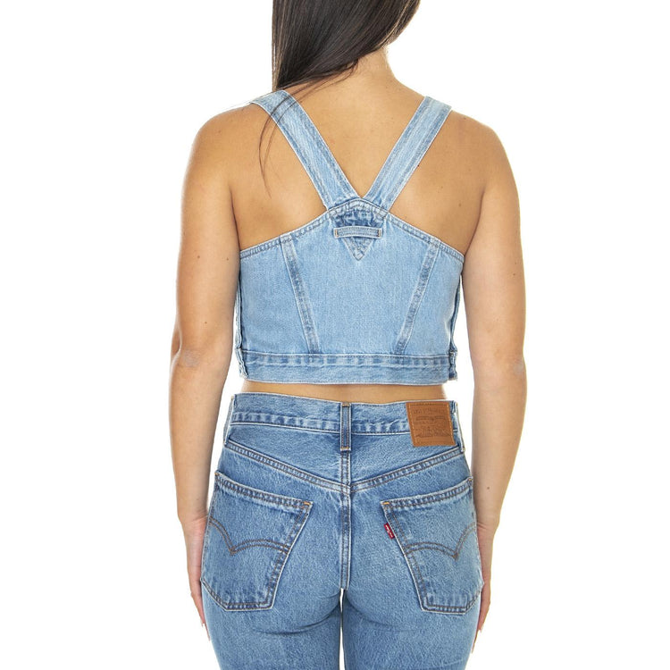 Shellsea Overall Top Hey Friend 4 Light Indigo Worn In - Top Denim Jeans Donna Blu A5960-0000  LEVIS 