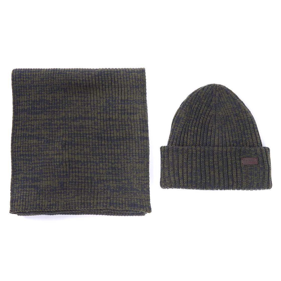 Crimdon Beanie Scarf Gift Set Olive Twist - Set Cappellino a Cuffia e Sciarpa Verde 222MMGS0019-OL71  BARBOUR 