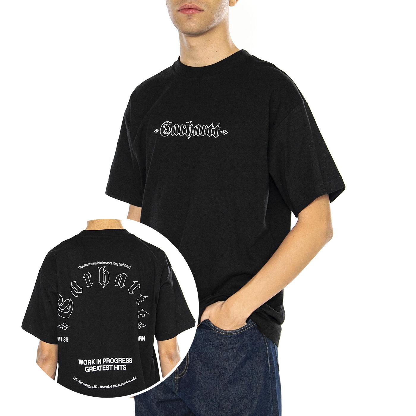 S/S Greatest Hits T-Shirt Black / White - Maglietta Girocollo Uomo Nera I034394.0D2XX  CARHARTT WIP 