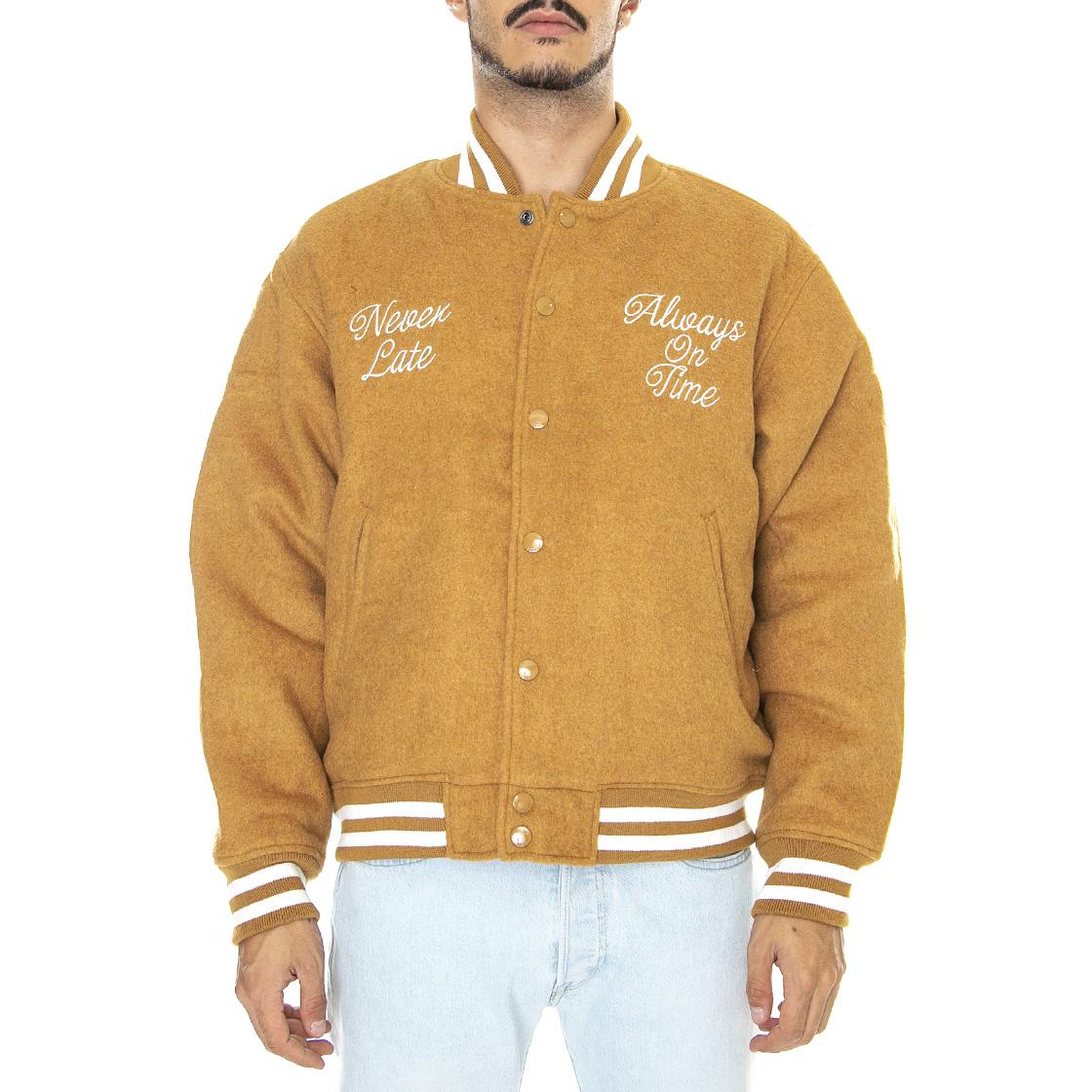 Time Varsity Jacket Brown Sugar - Giacca Invernale Uomo Marrone 121800520-BRS  OBEY 