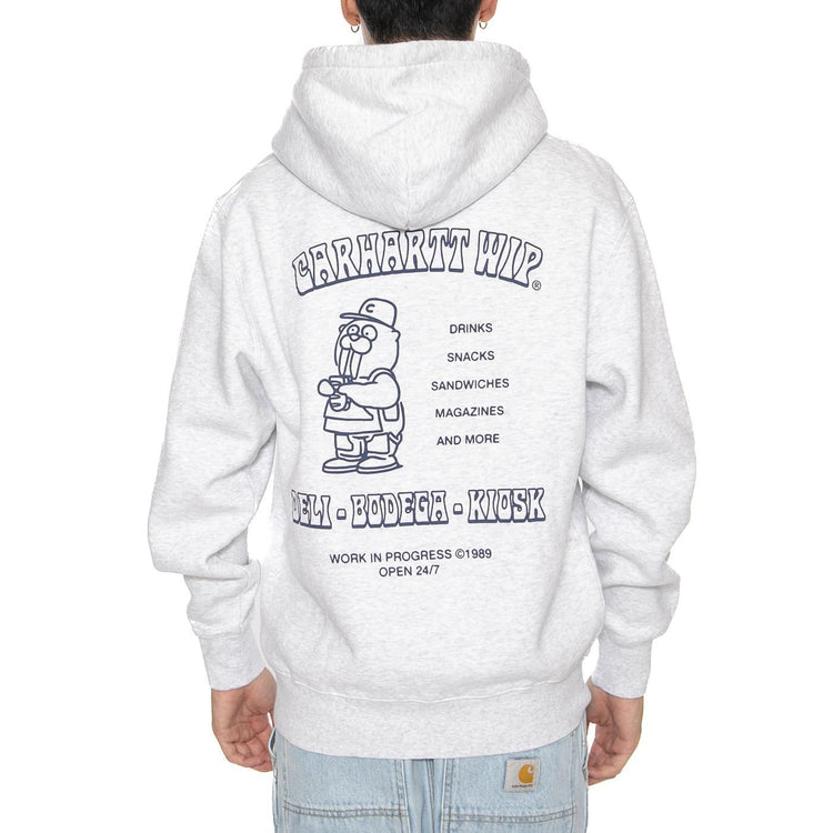 Hooded Sandwich Sweat Ash Heather / Blue - Felpa Uomo Grigia I035277.1V1XX . CARHARTT WIP 