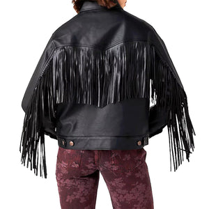 Wild Fringe Jacket Black - Giacca Donna Nera W4V6ZL100  WRANGLER 