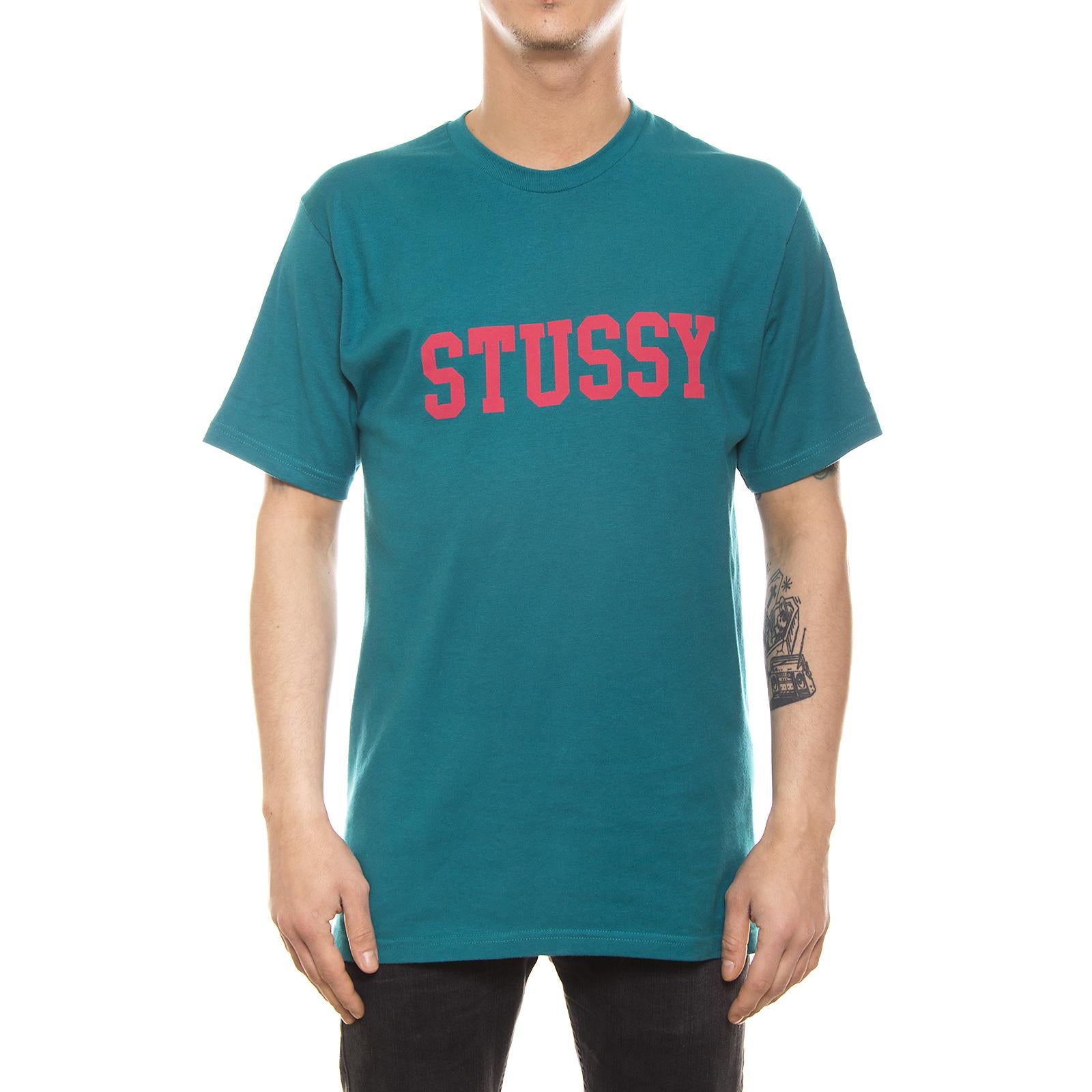 CRACKED TEE DARK TEAL 1904008-DARK TEAL  STUSSY 