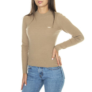Crew Rib Sweater Travertine Neutral - Maglione Donna Marrone A0719-0017  LEVIS 
