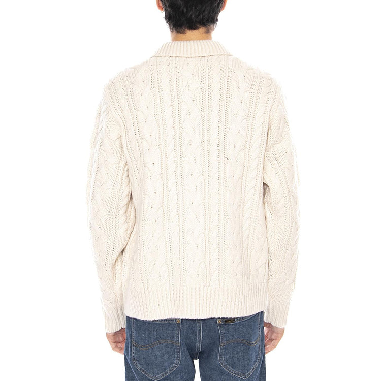Ezra Zip Up Cardigan White - Cardigan Uomo Bianco 151010037 UBL OBEY 