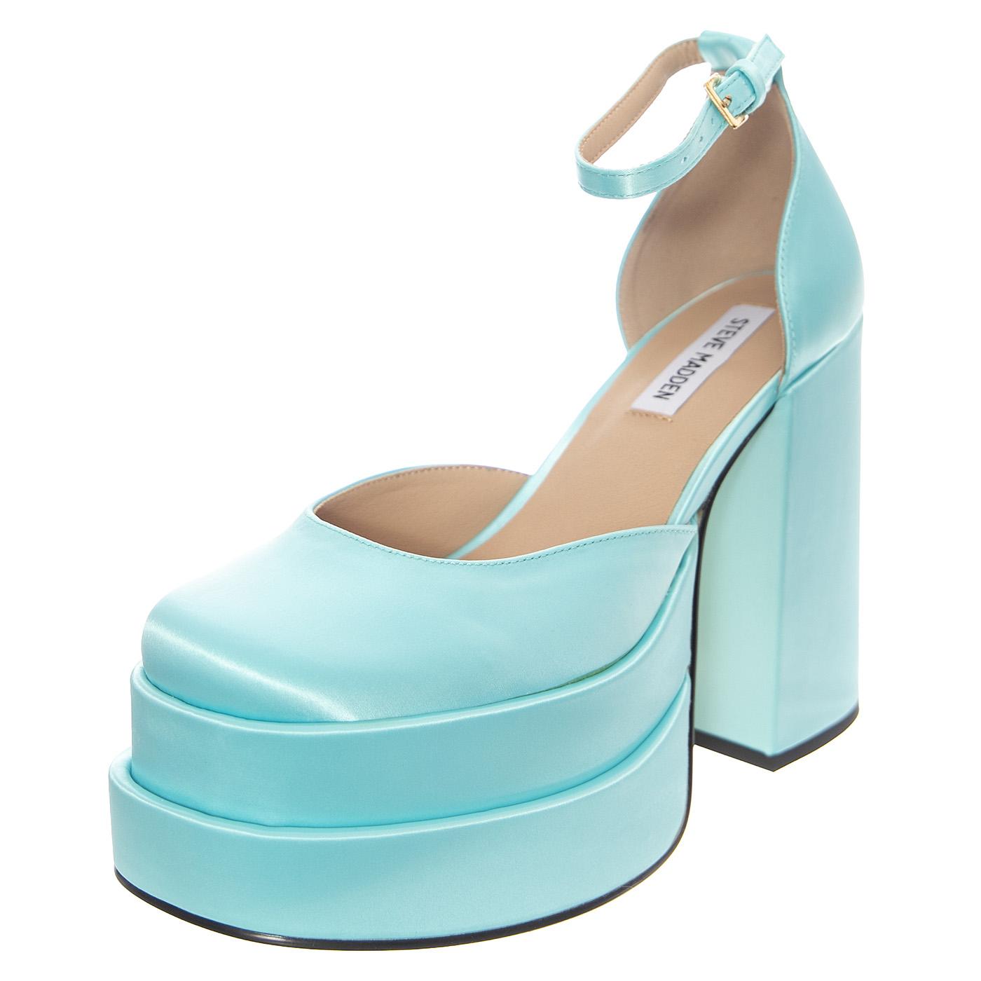 W' Charlize Blue Satin - Sandali Donna Blu SMSCHARLIZE-BLU  STEVE MADDEN 