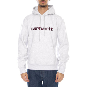 Hooded Carhartt Sweat Ash Heather / Rondo - Feklpa con Cappuccio Uomo Grigia I030547.38HXX  CARHARTT WIP 
