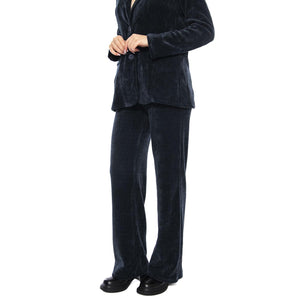 Pantalón de Traje Pana de Terciopelo -- Pantaloni Donna Navy Blue 53W/11229 Navy Blue WILD PONY 