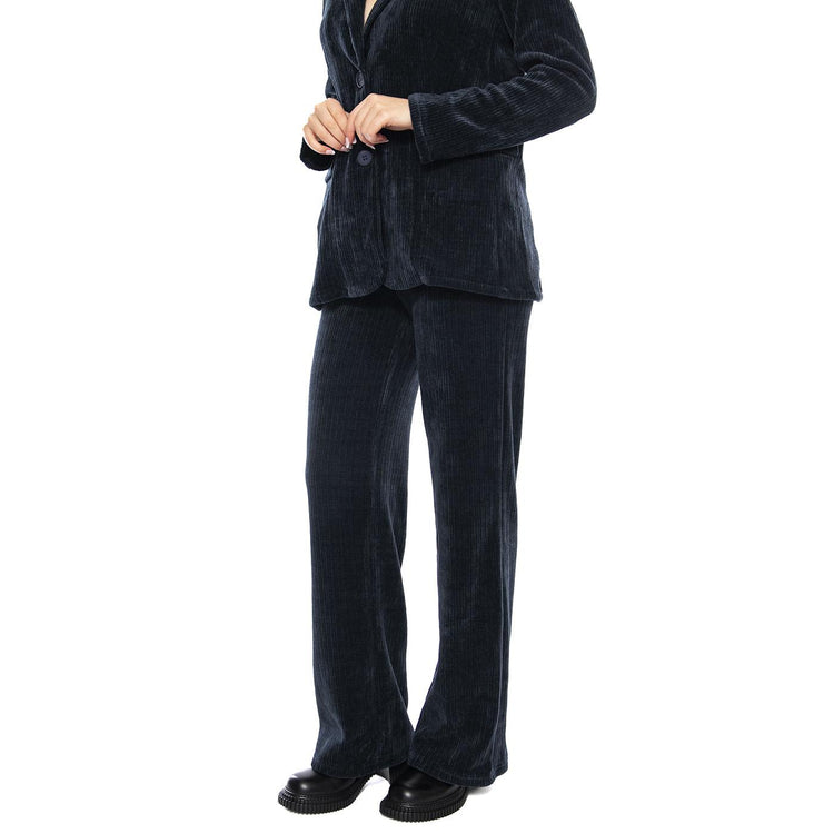 Pantalón de Traje Pana de Terciopelo -- Pantaloni Donna Navy Blue 53W/11229 Navy Blue WILD PONY 