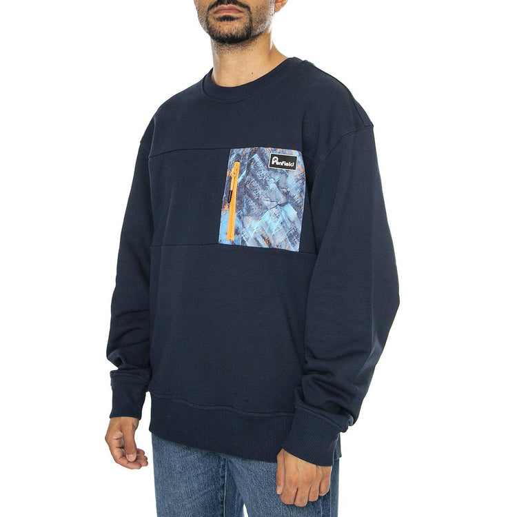 Penfield Bear Camo Filled Grap Navy Blazer - Felpa Girocollo Uomo Blu PFD0151-203  PENFIELD 