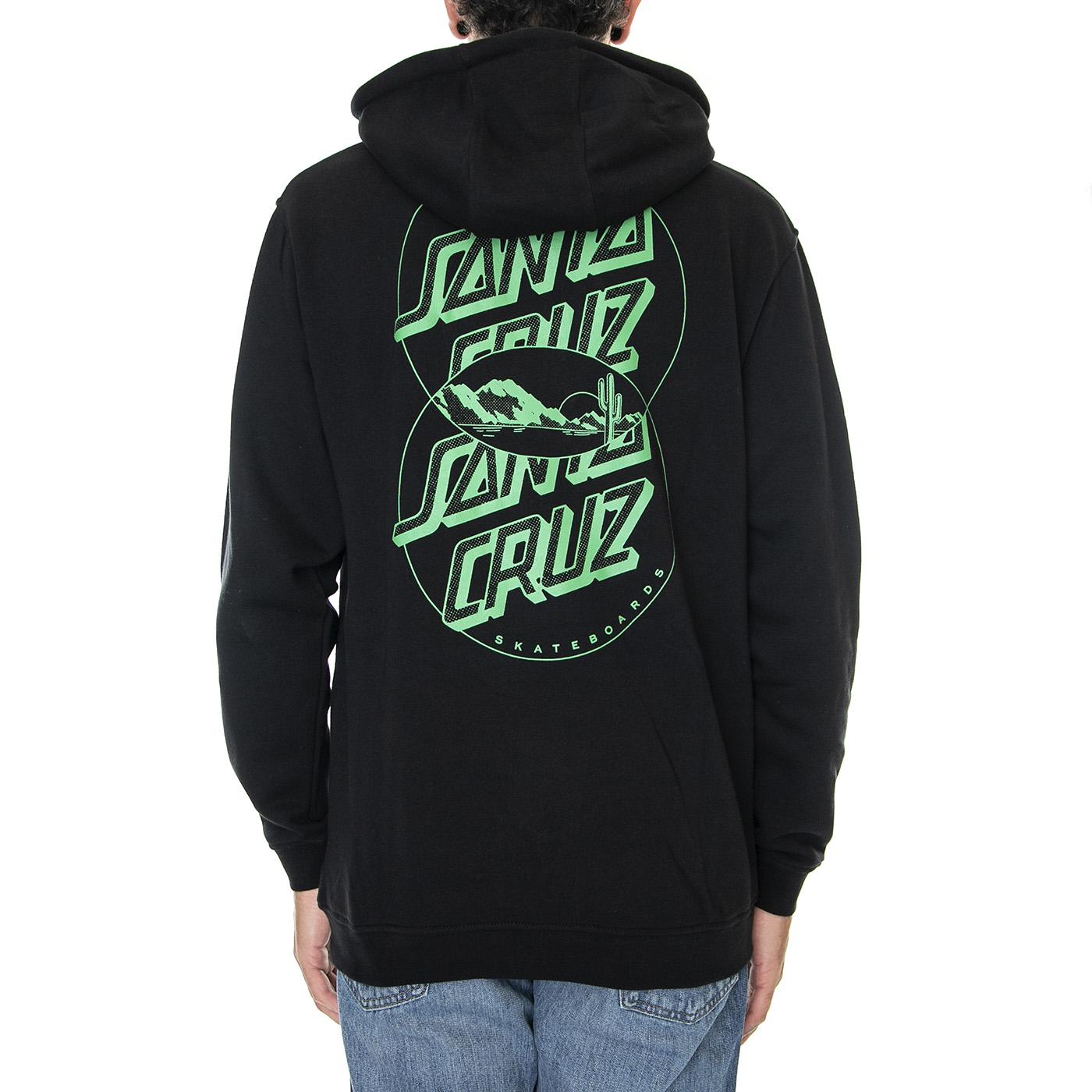 Venn Dot Hood Black - Felpa con Cappuccio Uomo Nera SCA-HDY-5563  SANTA CRUZ 