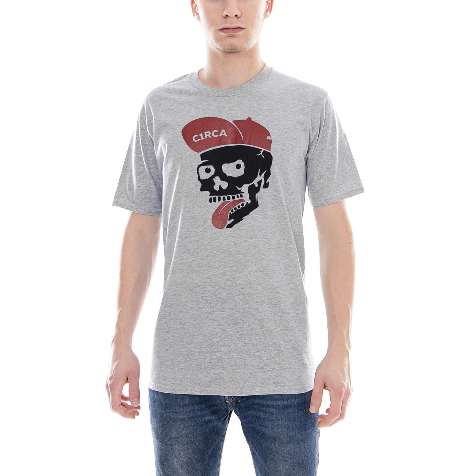 FUNNY SKULL T-SHIRT ATHLETIC GREY MTS003-ATHLETIC GREY  C1RCA 