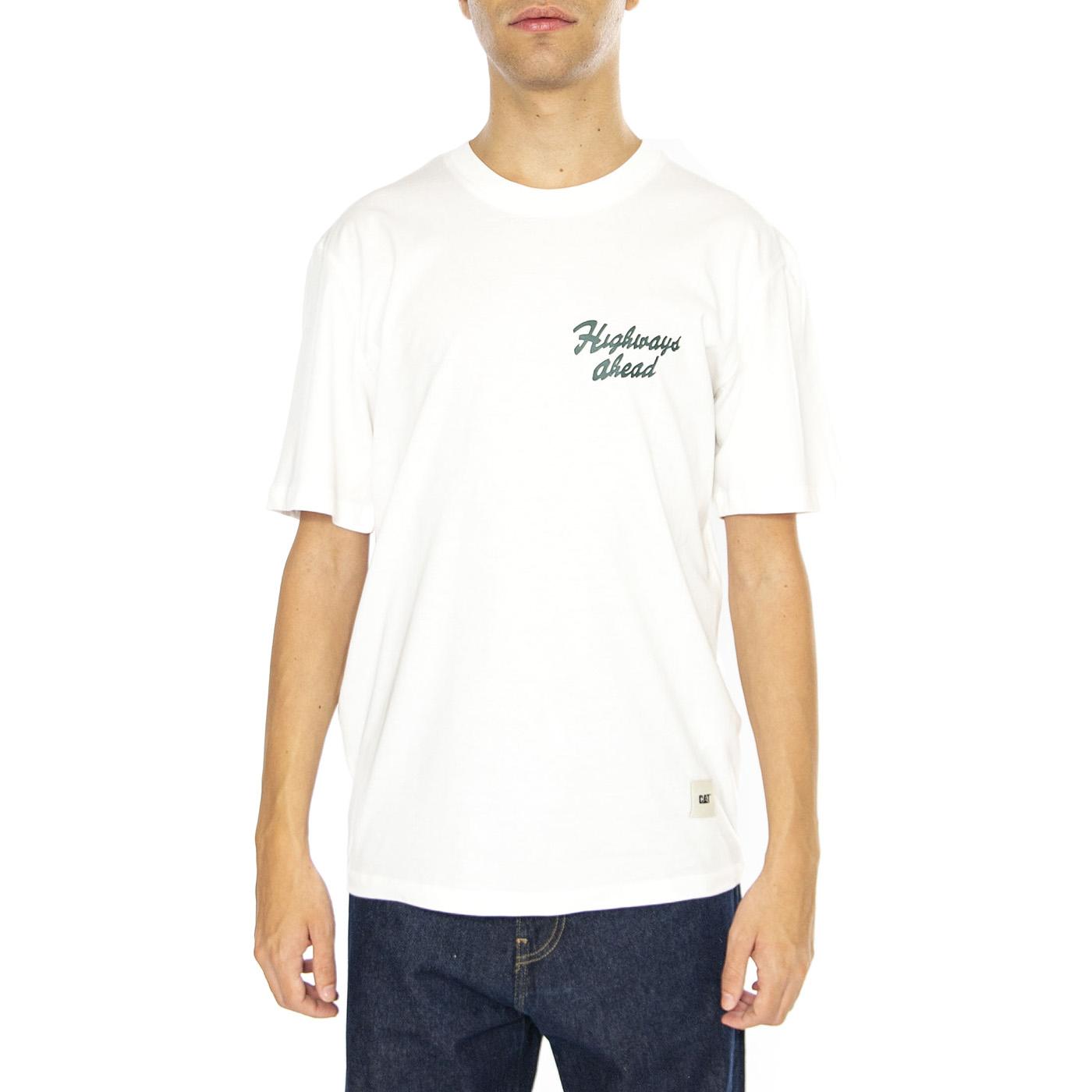 Highways Ahead T-Shirt Bone - Maglietta Girocollo Uomo Bianca 6010120-11-4300  CAT 