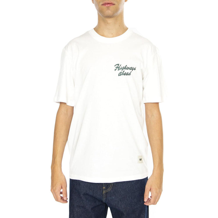 Highways Ahead T-Shirt Bone - Maglietta Girocollo Uomo Bianca 6010120-11-4300  CAT 