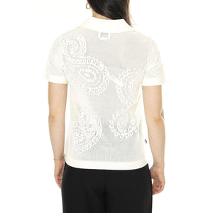 Briana Open Knit Shirt White - Maglietta Donna Bianca A878400  OBEY 