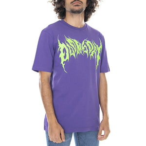 Mens Dark T-Shirt - Purple - Maglietta Girocollo Uomo Viola 0252PUR . DOOMSDAY 