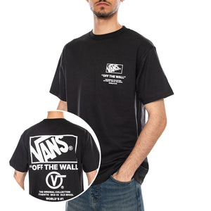 STACKED HI SS TEE BLACK/WHITE - Maglietta Girocollo Uomo Nera VN000PEW Y281 VANS 
