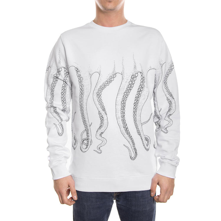 BLACK OCTOPUS OUTLINE CREWNECK  WHITE Esterno 76254_4  OCTOPUS 