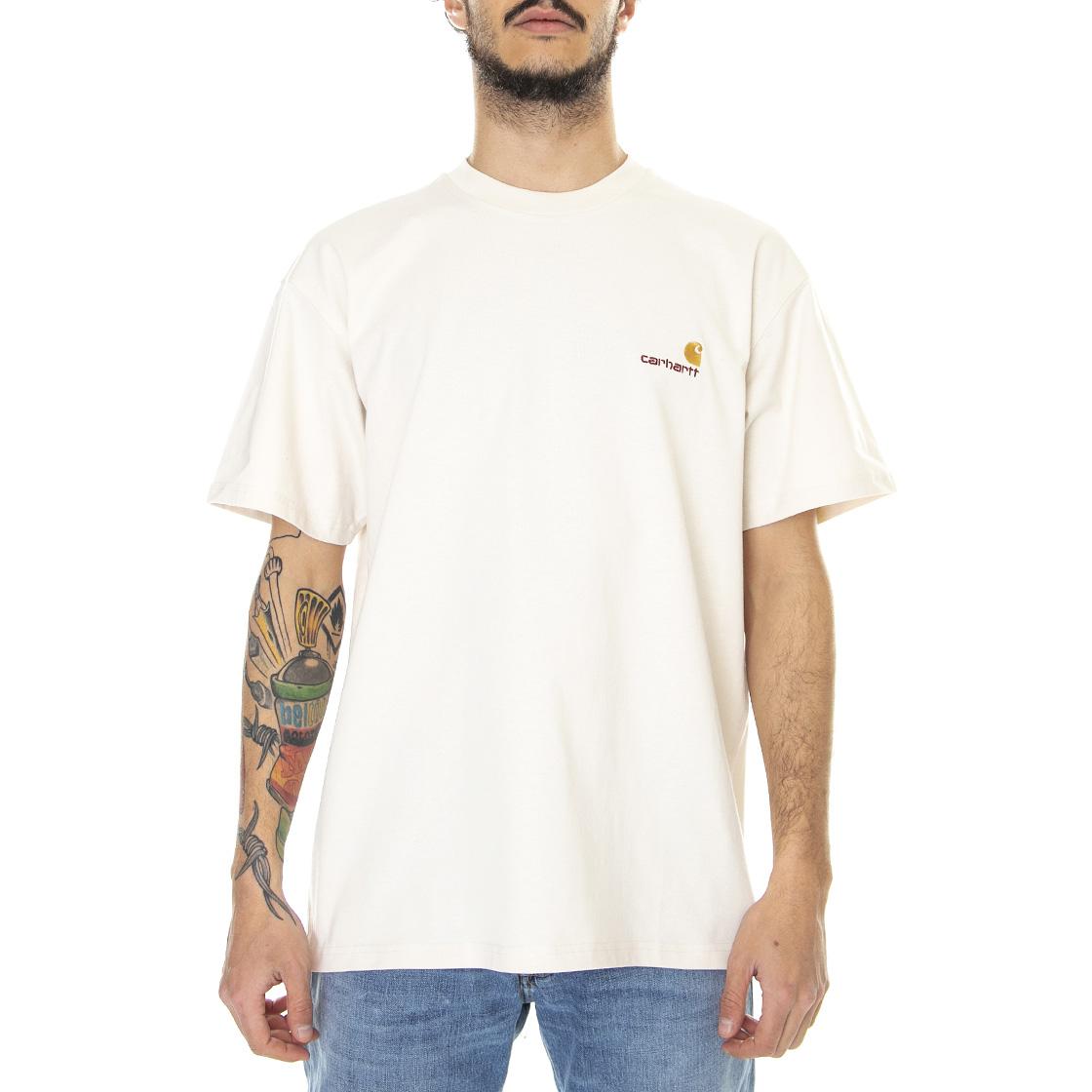 S/S American Script T-Shirt Natural - Maglietta Girocollo Uomo Beige I029956-05XX  CARHARTT WIP 