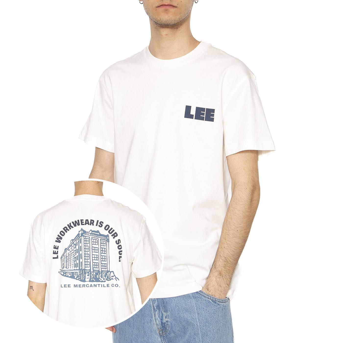 WW Graphic Tee Ecru - Maglietta Girocollo Uomo Bianca 112364590  LEE 