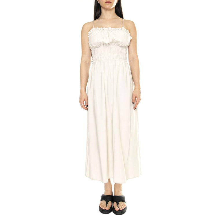 Vestido Midi Satinado Tirantes Blanco - Abito Donna Bianco 41W/11238  WILD PONY 