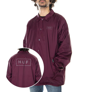 Bar Logo Coach Jacket - Burgundy - Giacca Invernale Uomo Bordeaux JK00010-BRGDY  HUF 