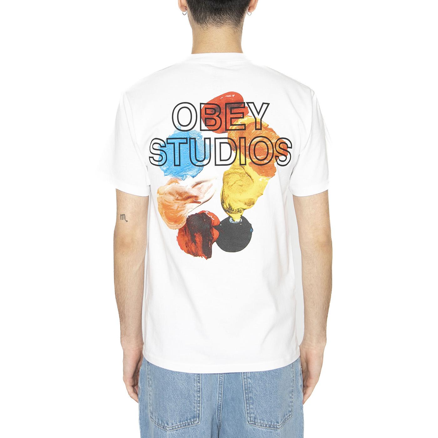 Obey Studios Palette Tee White - Maglietta Girocollo Uomo Bianca 165264052-WHT  OBEY 