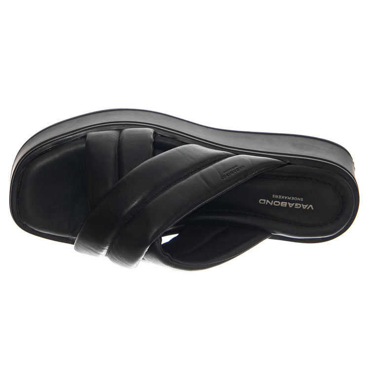 COURTNEY BLACK/BLACK COW LEATHER - Sandali Donna Neri VBS5334-201-92 . VAGABOND 