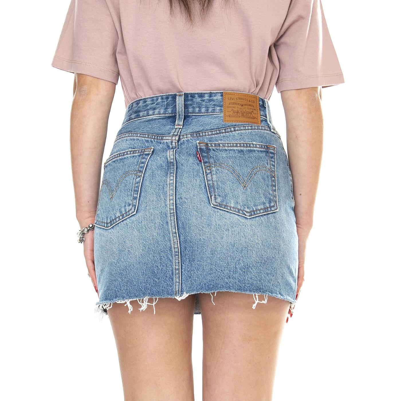 Rafted Icon Skirt Novel Notion Skirt Med Indigo Worn In - Gonna Denim Jeans Blu A7522-0000  LEVIS 