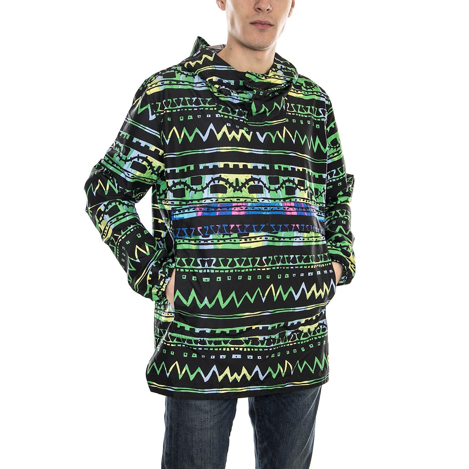 Voyage Anorak Zig Zag Jacket - Black / Green / Yellow - Giacca Leggera Uomo Multicolore 15003-00091  HERSCHEL 