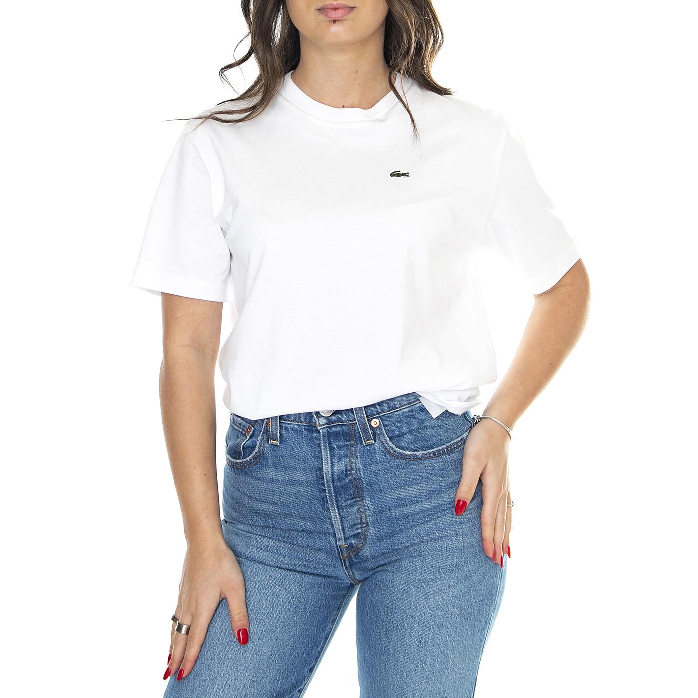 T-Shirt 001 White - Maglietta Girocollo Donna Bianca TF7215-001  LACOSTE 