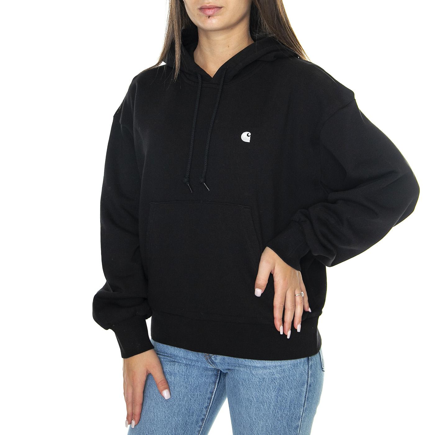 W' Hooded Casey Sweatshirt Black / Silver - Felpa con Cappuccio Donna Nera I032644.0M4XX  CARHARTT WIP 