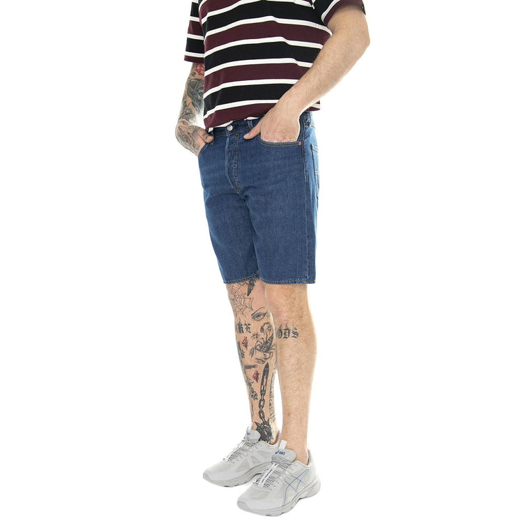 501 Original Shorts Chips & Dip LTWT Dark Indigo Worn In - Bermuda Denim Jeans Uomo Blu 36512-0228  LEVIS 
