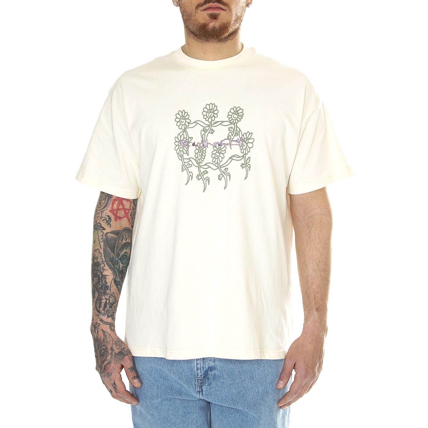 Round Tee Off White - Maglietta Girocollo Uomo Beige FNKSS24-21112  FUNKY 