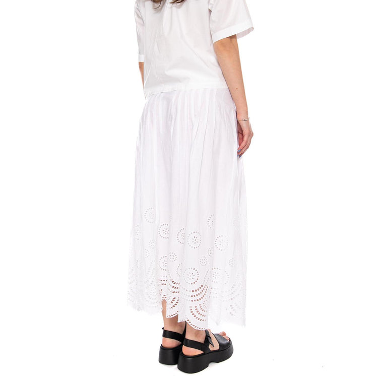 SKIRTS WHITE - Gonna Lunga in Cotone Bianca 4.69.051.11 100 MD'M 