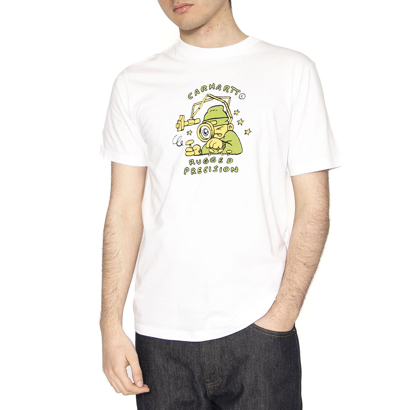S/S Precision Work T-Shirt White - Maglietta Girocollo Uomo Bianca I034774.02XX  CARHARTT WIP 