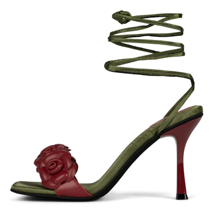 Rozi Red Kid Leather - Sandali Donna Marroni JCSJC-927-18-1-RED  JEFFREY CAMPBELL 