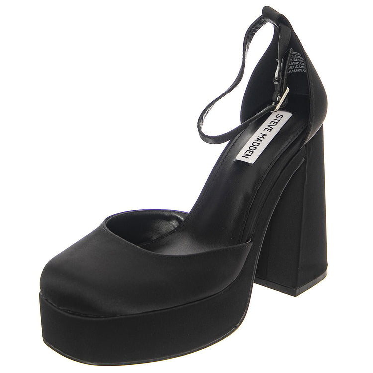 W' Londyn-Black Satin - Sandali Donna Neri SMLOND04S1-BLK  STEVE MADDEN 